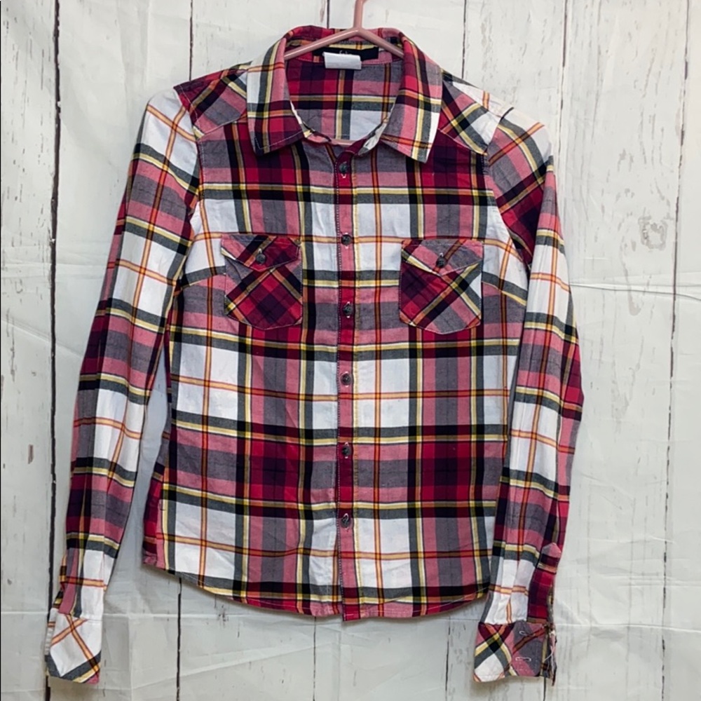 FOLIA Cotton checkered shirt size S (134)